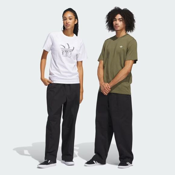 ADIDAS Skateboarding Pintuck Pants Gender Neutral Black Sz L {YY31} - Picture 1 of 9